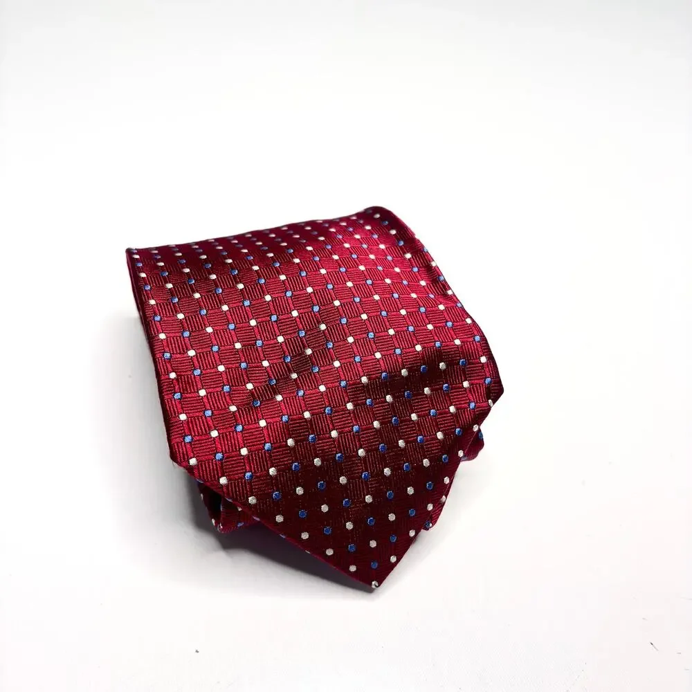 Brooks Brothers 346 Red Silk Grid, Dot Tie
